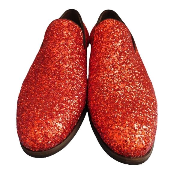 MEN'S FREDERICO LEONE RED SPARKLE TUXEDO SHOE. FS357. - Picture 6 of 7